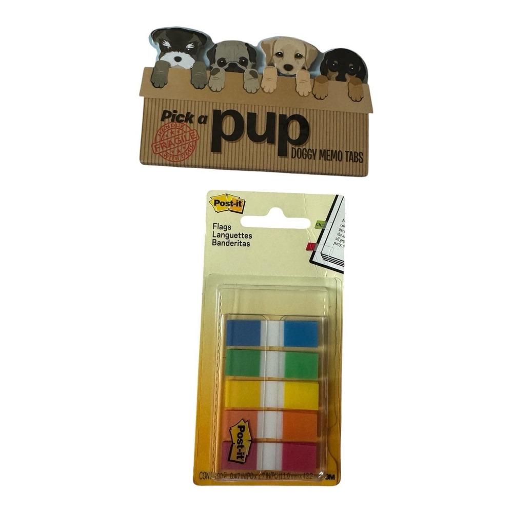 Post-it Flags 683-5CF + Pick a Pup Doggy Memo Sticky Tabs Page Markers New
